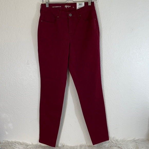 STYLE & CO CURVY SKINNY LEG MID RISE TUMMY CONTROL CURVY FIT SIZE 4 NEW - Picture 3 of 14